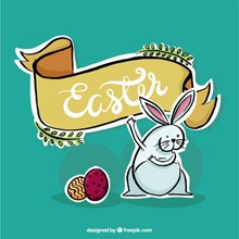 兔子复活节贺卡图片下载