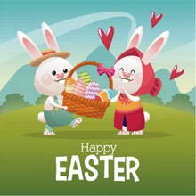 复活节卡通兔子精美图片
