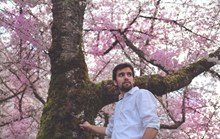 桃花树下的帅哥精美图片