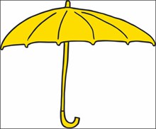 卡通黄色雨伞png素材高清图片