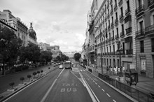 马德里街景黑白摄影图高清图片
