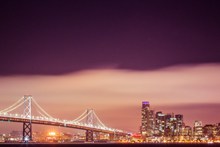 旧金山大桥繁华夜景高清图片