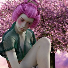 日本艺妓3D人物模型高清图