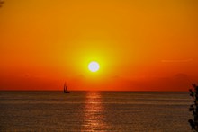 海上黄昏日落唯美图片素材