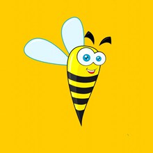 卡通蜜蜂黄色背景高清图