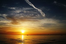 海上美丽日落摄影图片下载