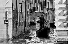 水上城市威尼斯黑白图片下载