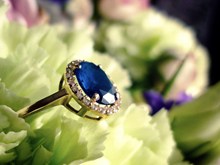 蓝宝石钻石戒指高清图片