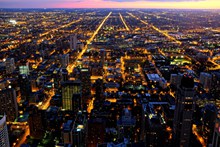 唯美城市夜景鸟瞰图图片