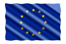 蓝色欧盟旗帜高清图片