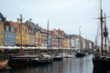 哥本哈根港口船只高清图