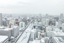 冬天日本札幌大街俯视图精美图片