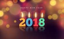 2018数字新年蜡烛精美图片