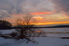 冬天日落景观图片