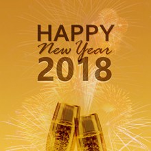 2018新年贺卡黄色背景高清图