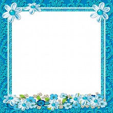 蓝色花边相框图片素材