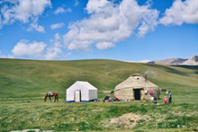 草原蒙古包高清图片
