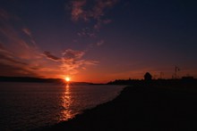 海滩黄昏日落唯美精美图片