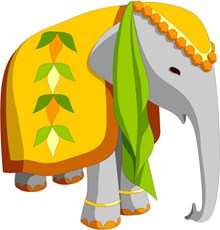 印度大象卡通图片