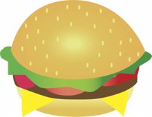 牛肉蔬菜汉堡卡通图片下载