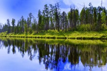 西伯利亚湖泊风景高清图片