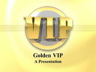 动态立体金色VIP字体标示牌ppt模板