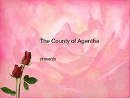 唯美浪漫的粉色玫瑰花背景ppt模板