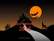 城堡蝙蝠狼吼Happy Halloween万圣节节日PPT