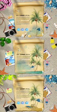 阳光沙滩PSD素材