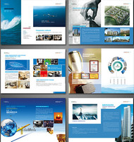 蓝色企业画册PSD图片