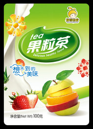 果粒茶包装设计PSD图片