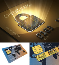 密码锁与信用卡PSD图片