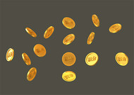 散落的金币PSD图片