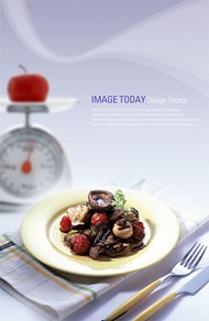 西餐菌菇海报PSD图片
