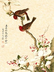 中国风花鸟画PSD图片