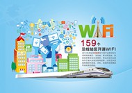 火车无线wifi广告PSD图片