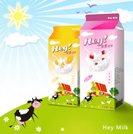 卡通牛奶包装盒PSD图片