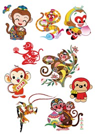 猴年吉祥物卡通PSD图片