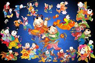 中国娃娃年画PSD图片