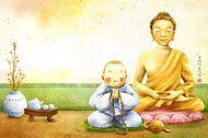 佛教文化插画PSD图片