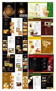 西餐菜谱模板PSD图片