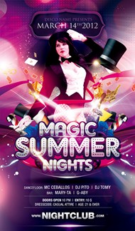 魔法之夜酒吧海报PSD图片