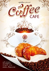 咖啡主题海报PSD图片