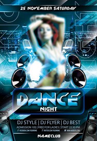 舞蹈之夜酒吧海报PSD图片