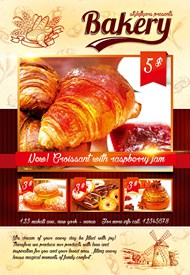 面包店海报PSD图片