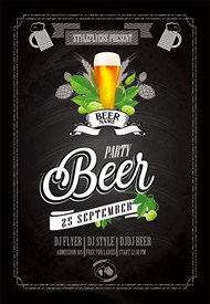 酒吧啤酒主题海报PSD图片
