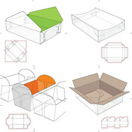 食品包装盒设计矢量图