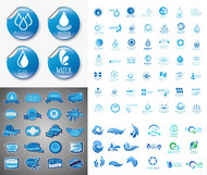 水能源主题标志矢量图