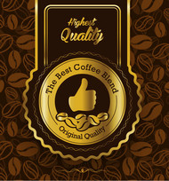 金色优质咖啡标签矢量图