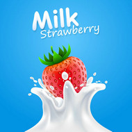 草莓与牛奶矢量图